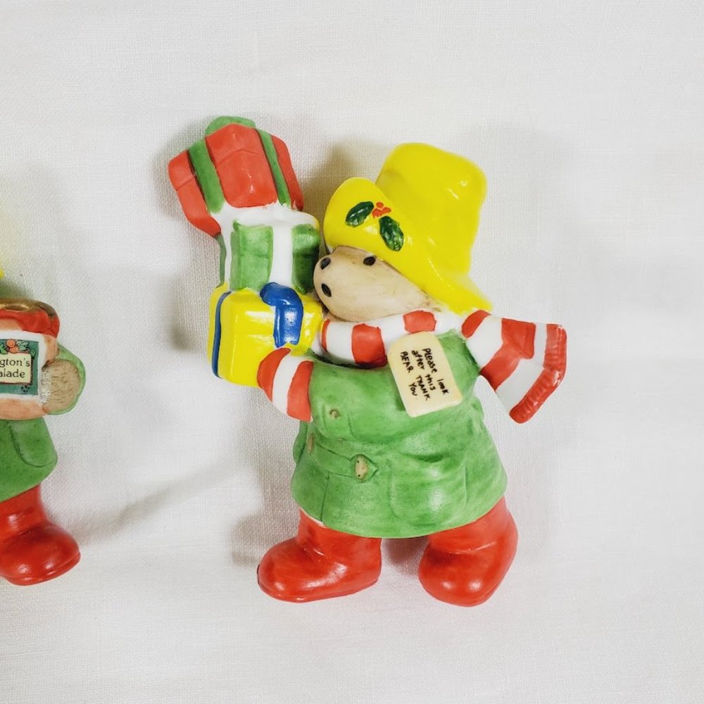 Vintage Paddington Bear Christmas Figurines Lot Eden Enesco 1991 Sled Tree Gifts - Picture 3 of 4